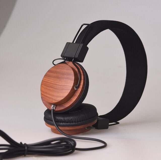 Vintage-Style Over-Ear Headphones with Real Wood Accents
